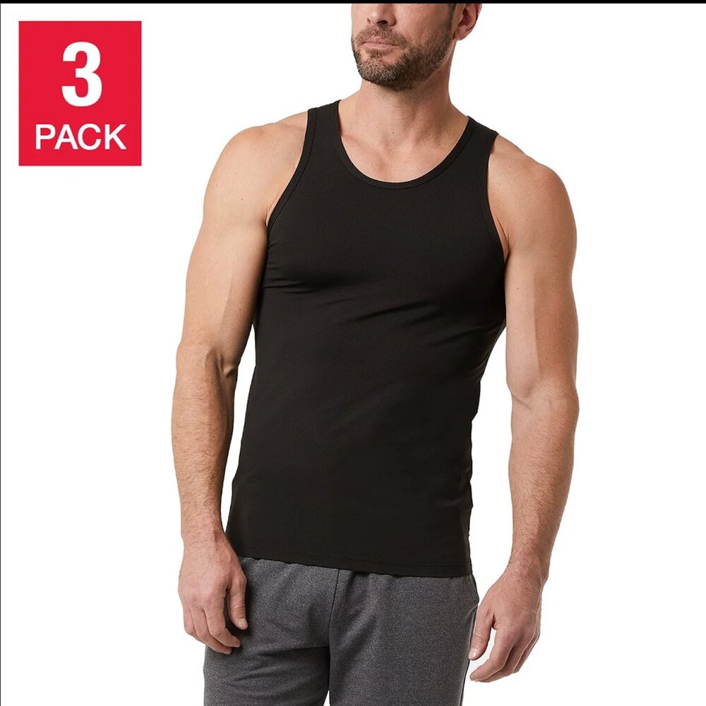 NWT 32 Degrees Cool Men's Comfort Mesh Tank - Medium - Black - 3 Pack